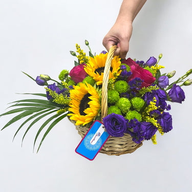 Sunflowers & Roses Basket